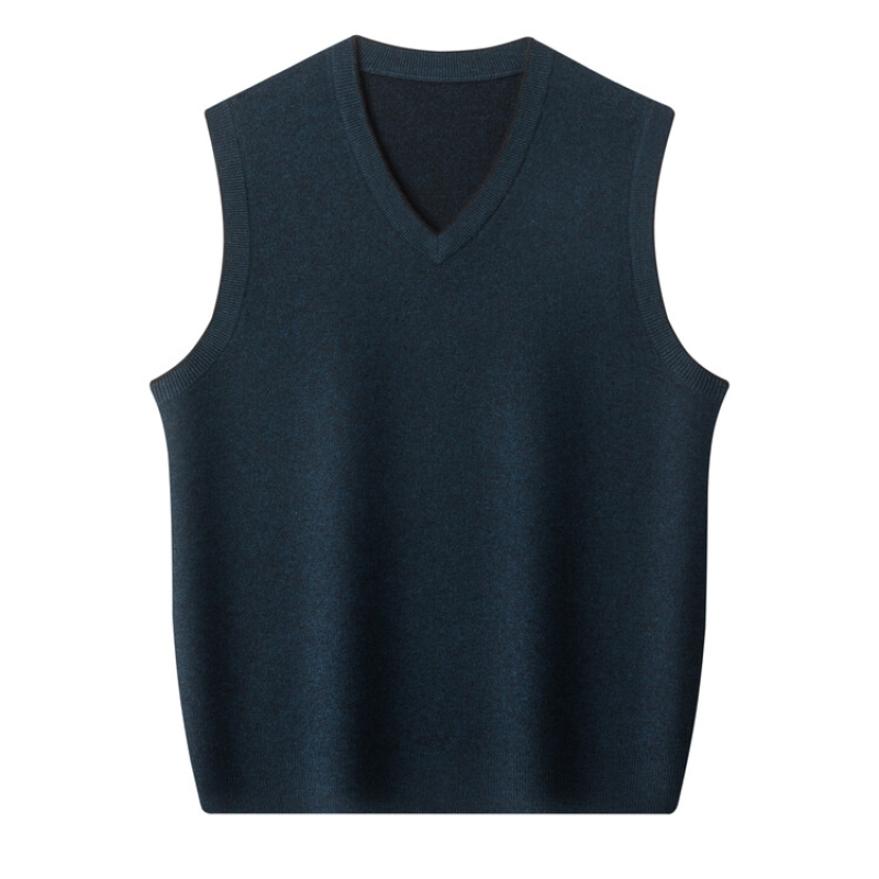 恒源祥品牌v领羊毛衫背心男士马甲全毛衣加厚大码商务绅士上衣