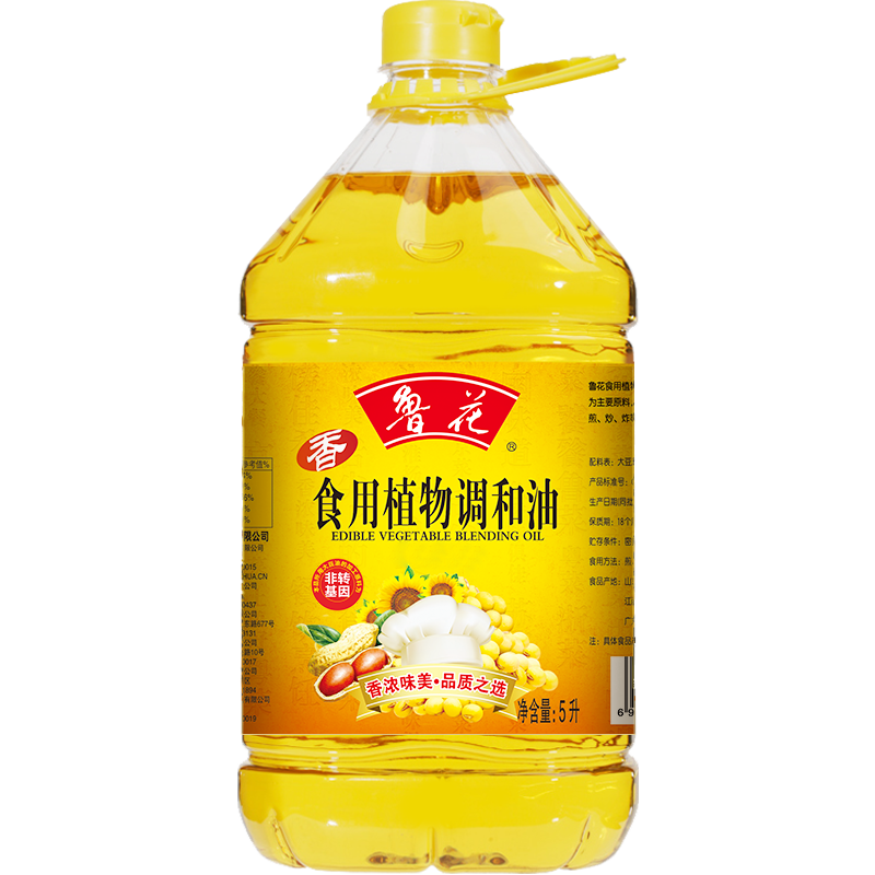 鲁花食用植物调和油5升(大豆香) 食用油 植物调和油高清大图