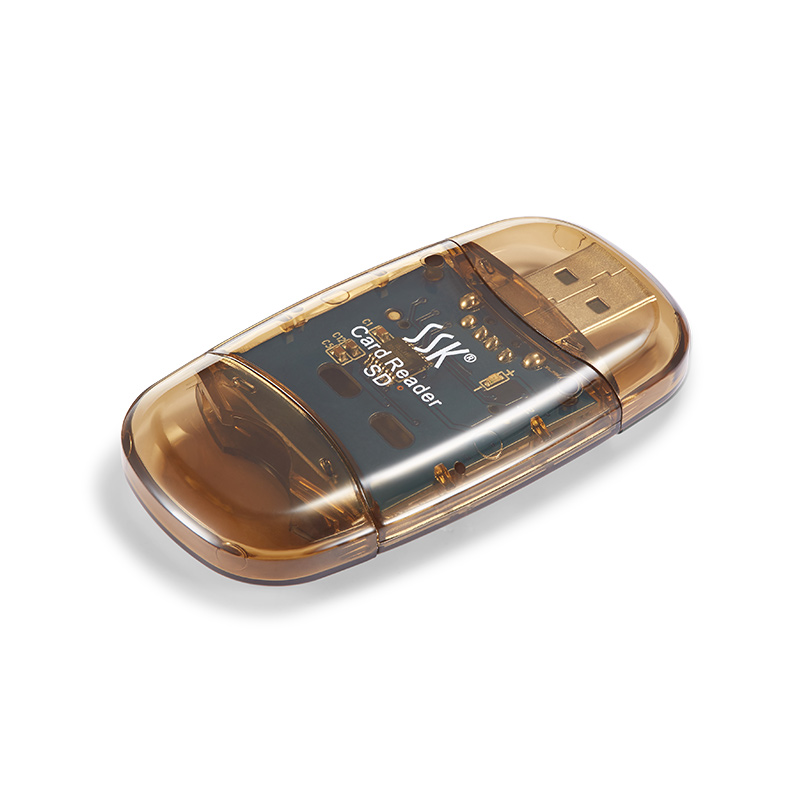 飚王(SSK)SCRS026 水晶SD卡读卡器 MMC卡高速传输读卡器高清大图