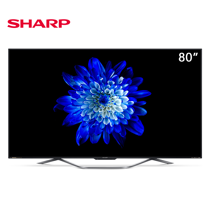 夏普(SHARP)80A8AB 80吋4K HDR超高清巨幕120hz刷新率智能AI语音平板液晶电视机