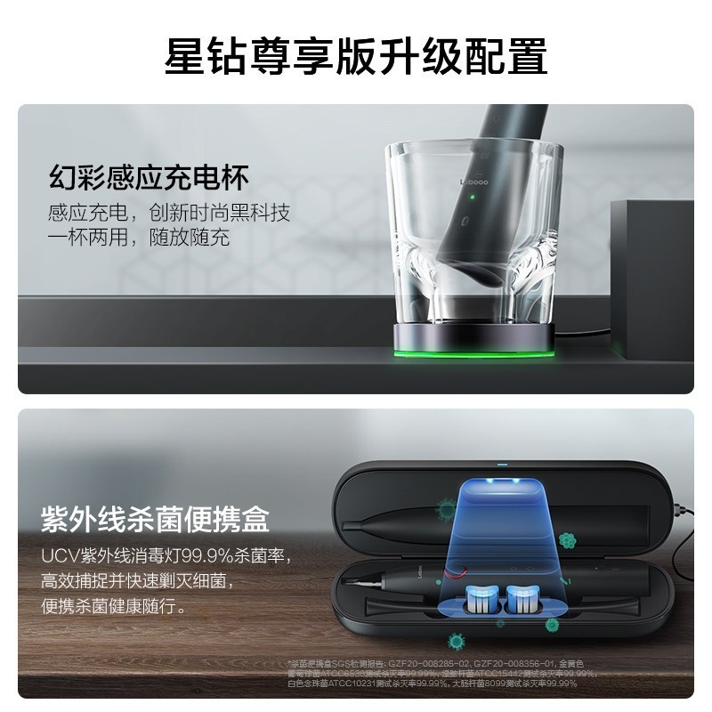 HUAWEI HiLink 华为智选 Lebooo力博得智能声波牙刷 38000次/分钟90天长续航 星钻光感白