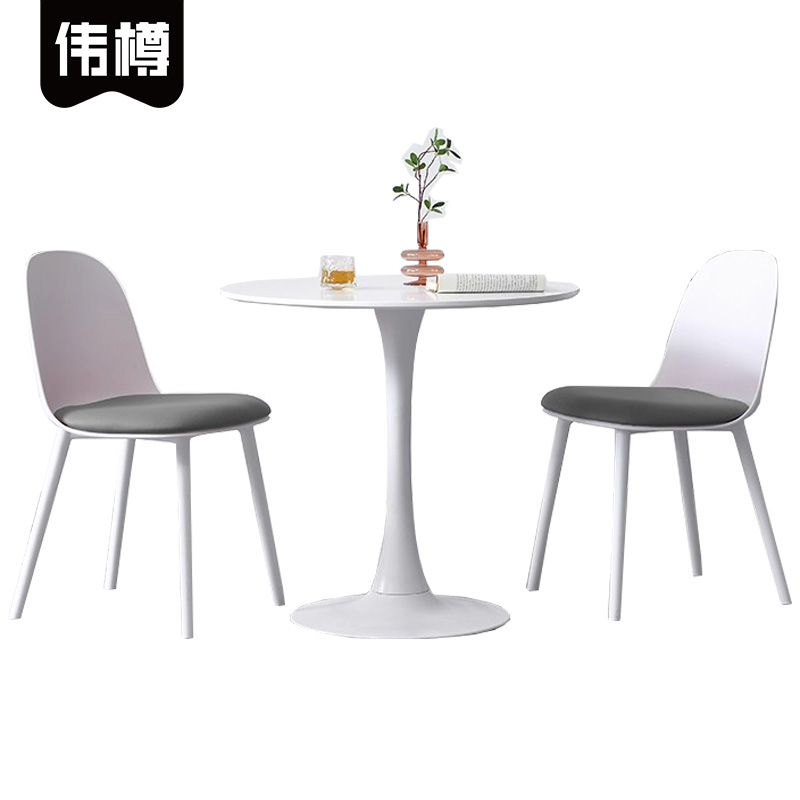 伟樽接待洽谈桌一桌二椅800*800*750mm套高清大图