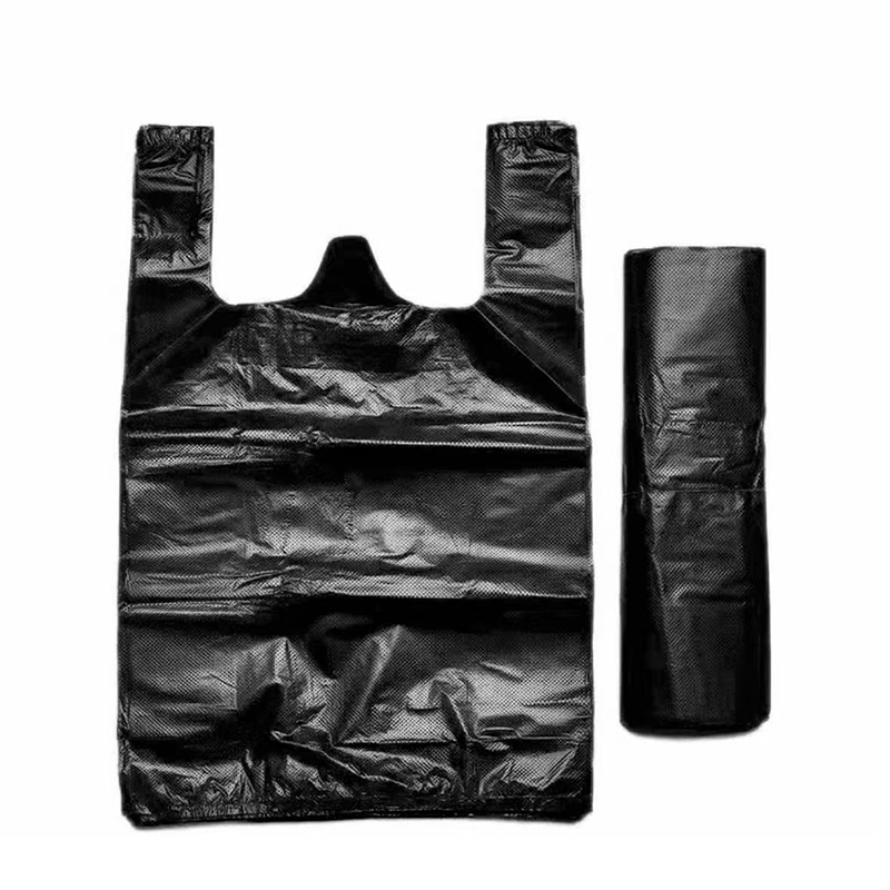 炯毅 手提式黑色背心垃圾袋厨余塑料袋 垃圾袋 30cm*50cm 50个/捆