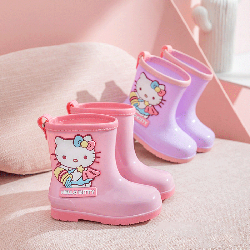 hellokitty儿童雨鞋女童宝宝水靴雨靴胶鞋水鞋防滑雨鞋