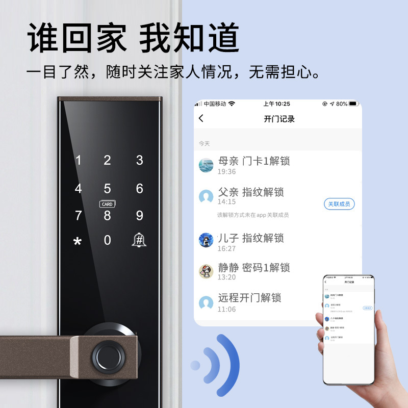 希箭智能锁 304不锈钢防爆防撬智能门锁防盗电子门锁指纹密码锁锁体