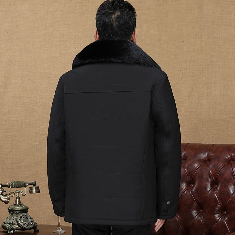 中老年男士棉衣加绒加厚款爷爷冬季棉袄爸爸冬装外套老人冬天衣服高清大图