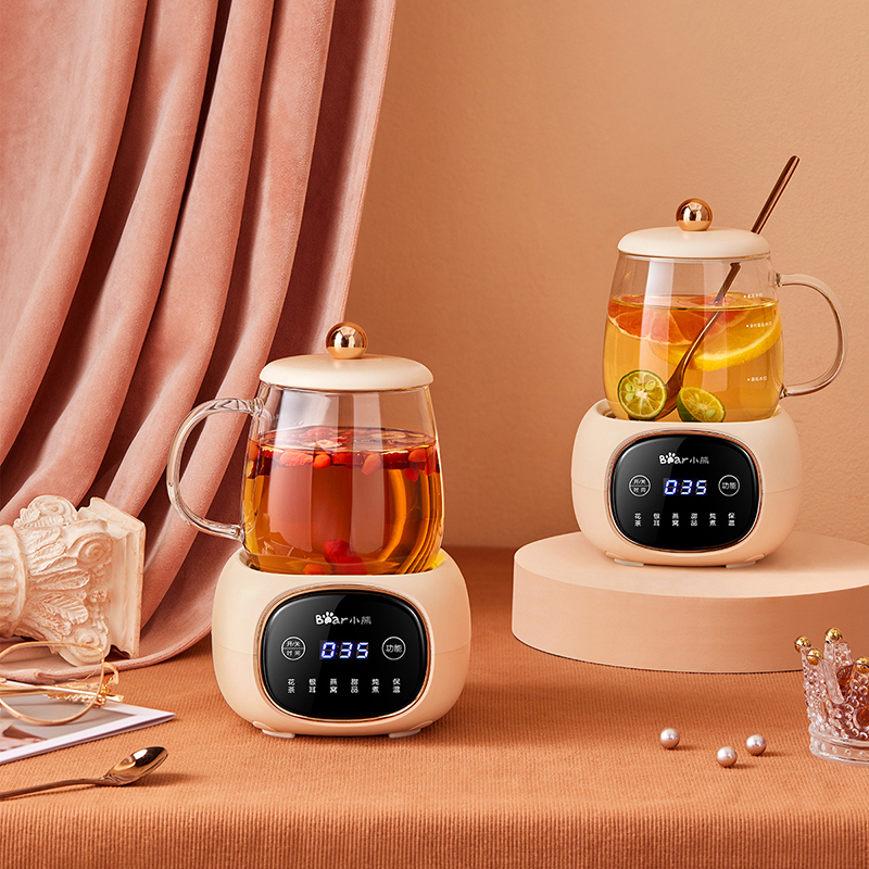 小熊(bear)0.4L 迷你养生杯养生壶 热牛奶电热杯煮花茶壶烧水壶电热水壶全玻璃杯体 YSH-Q04E5高清大图