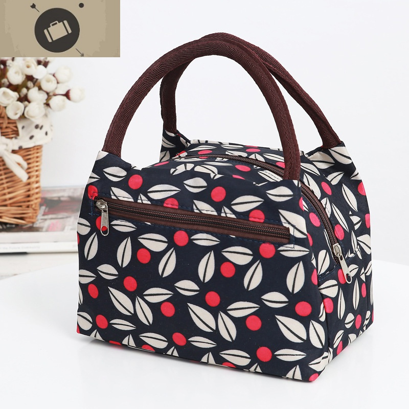 拉链款防水布艺包手提包女士小包便当包手拎饭盒袋牛津布妈咪女包艾狄