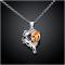 N063 Women Silver Necklace 镀925纯银爱心坠项链女送女友首饰送女朋友七夕情人节礼物