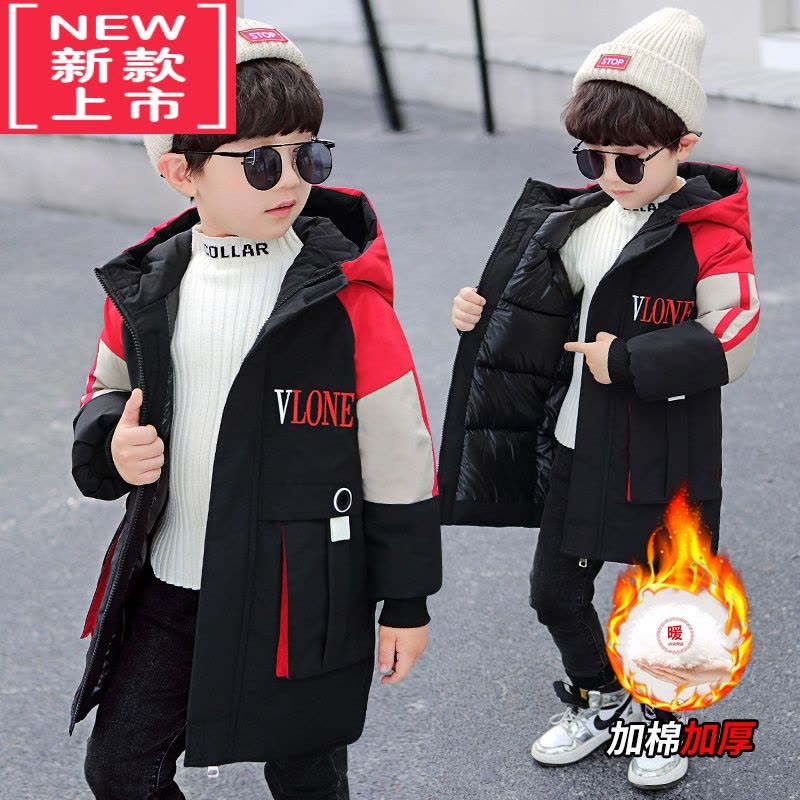 可莉允童装男童羽绒棉服2022新款儿童加厚棉衣冬装洋气男孩中长款外套潮图片