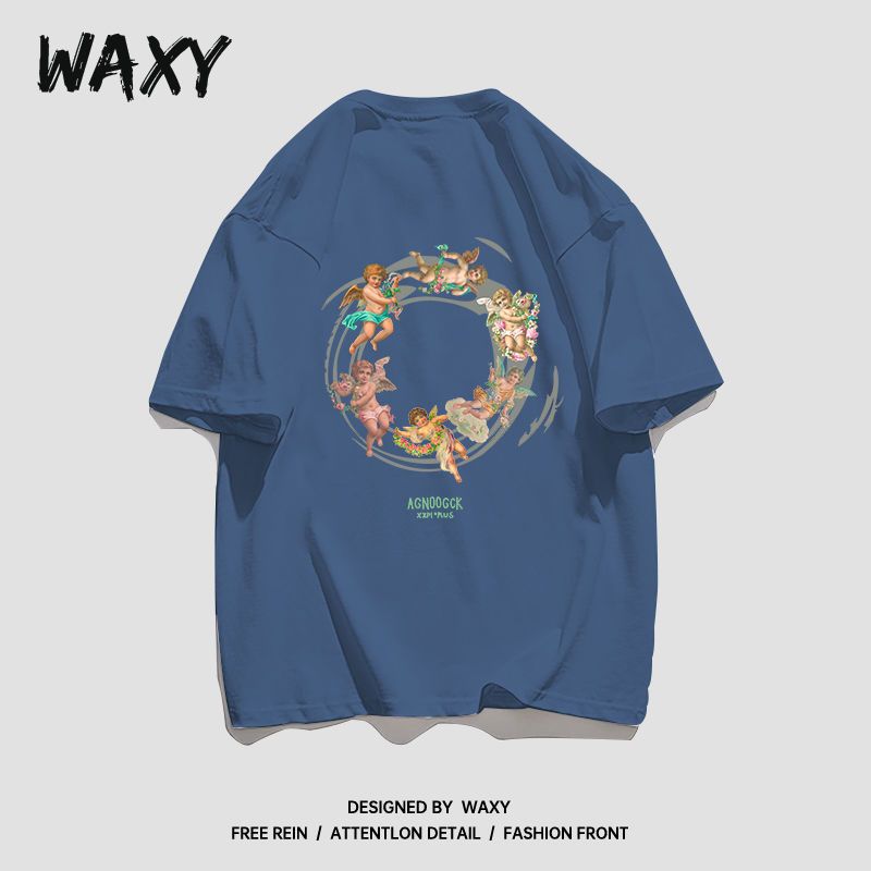 WAXY夏季新款纯棉T恤女美式hiphop短袖女学生宽松嘻哈甜辣上衣ins