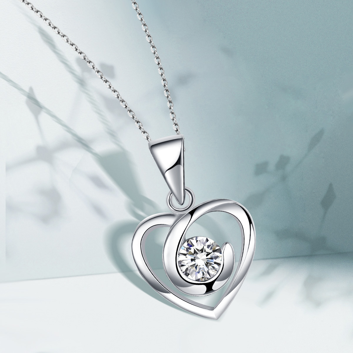 seaza喜钻 女神之选 钻石项坠百搭款优雅心形钻石项链钻石吊坠 参数