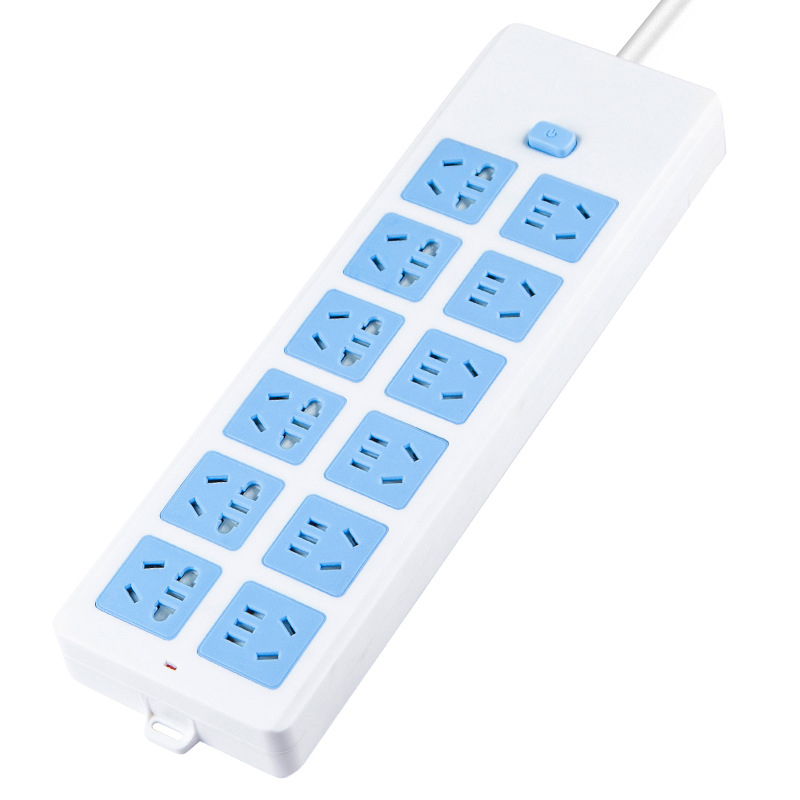 杰储 GS-207 5米10插 接线板 (计价单位:个) 蓝白色高清大图