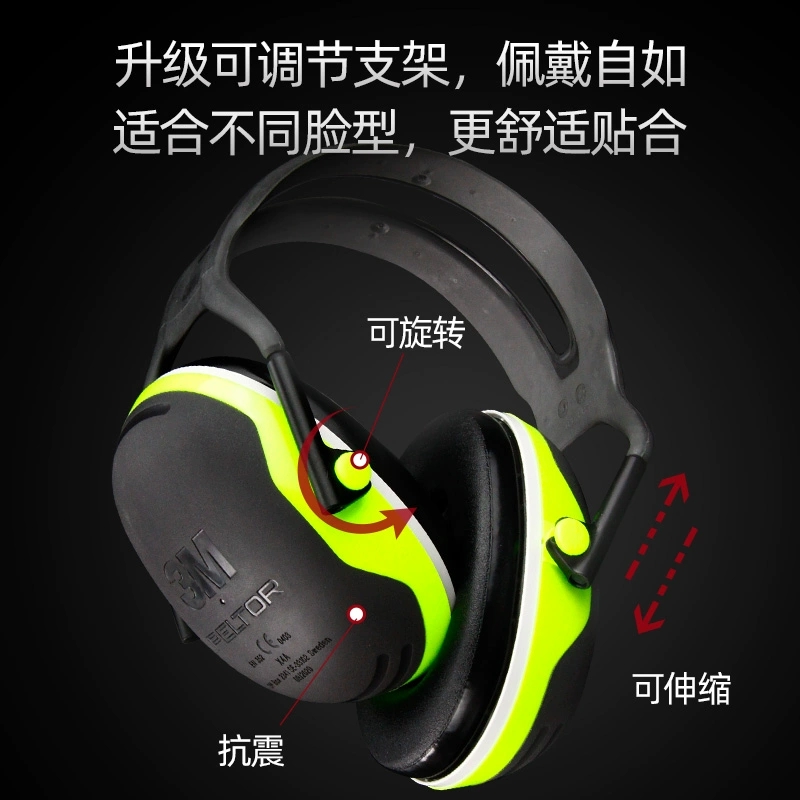 3M隔音耳罩X4A防噪音学习睡眠工厂专用头戴射击降音降噪高清大图