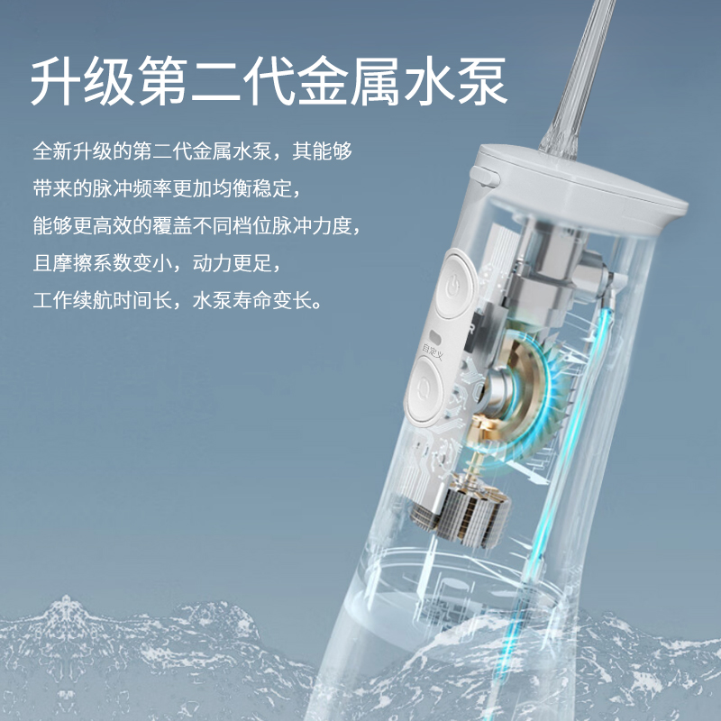 拜尔电动冲牙器充电家用便携式水牙线正畸专用洁牙齿缝洗牙超声波高清大图
