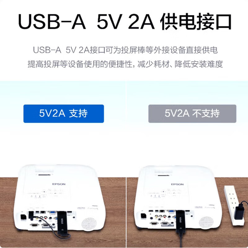 爱普生(EPSON)投影机CB-W55 (4000流明 WXGA高清分辨率 USB-A供电接口高清大图