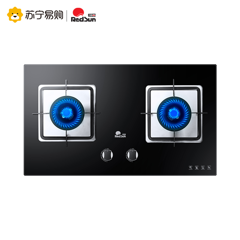 红日(RedSun)钢化玻璃台嵌两用燃气灶天然气灶双灶液化气灶煤气灶家用EB001B(液化气)