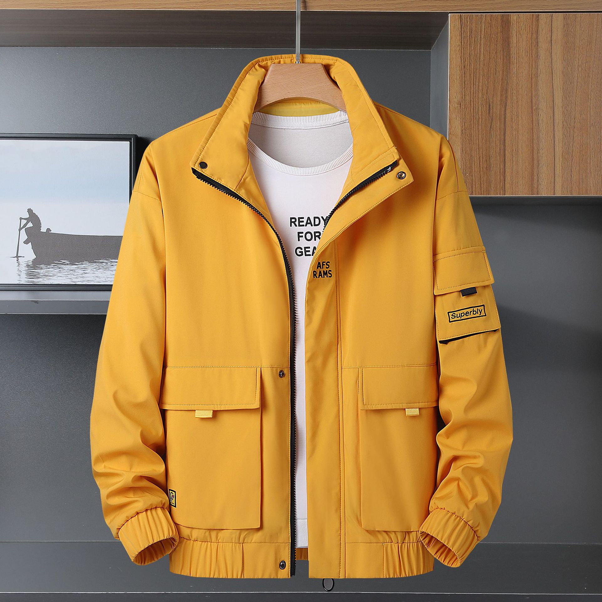 lake外套男士2020新款韩版潮流春秋季棒球服秋冬加绒工装夹克秋装上衣