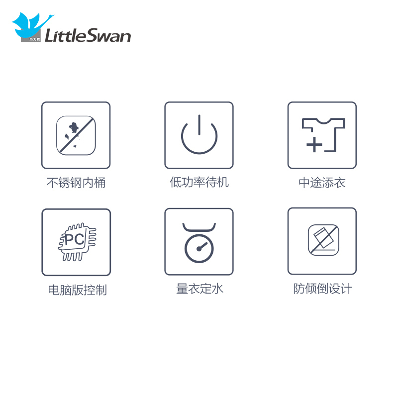 小天鹅(LittleSwan) 洗衣机 8公斤变频 全自动波轮洗衣机 1级能效 洗脱一体洗衣机 TB80VN02D