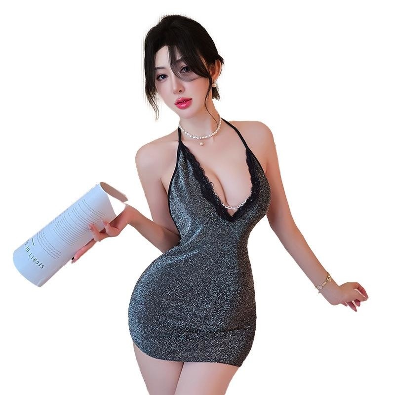 长夜漫漫情趣内衣小V显大链条睡衣制服免脱床上诱惑战袍qqny1962高清大图