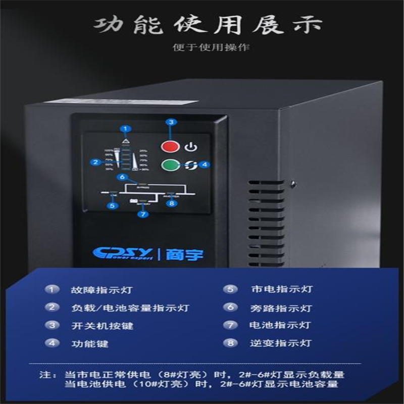 商宇UPS不间断电源HP1101B-HP1103B标机内置电池UPS电源监控电脑服务器稳压防雷 HP1103B