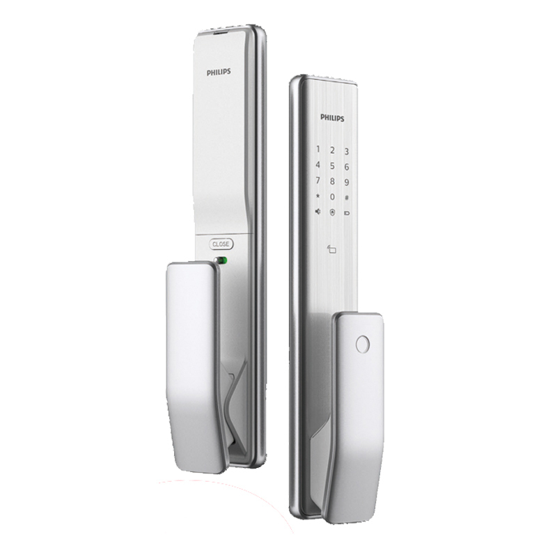 飞利浦(Philips)智能门锁 阿尔法Alpha全自动家庭用防盗锁推拉全自动 电子锁 珍珠银高清大图