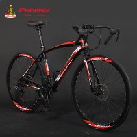 上海凤凰PHOENIX正品弯把700c/27寸公路自行车24速学生单车27速成人越野自行车30速男女变速车碟刹细胎酷飞