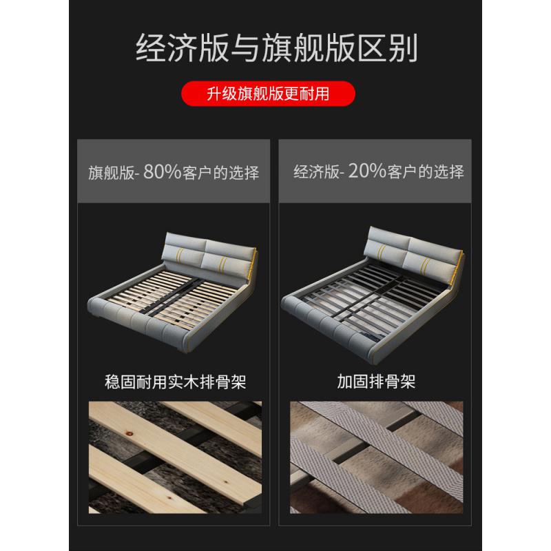 森美人布艺床现代北欧简约1.8米双人可拆洗主卧榻榻米婚床软包布床高清大图