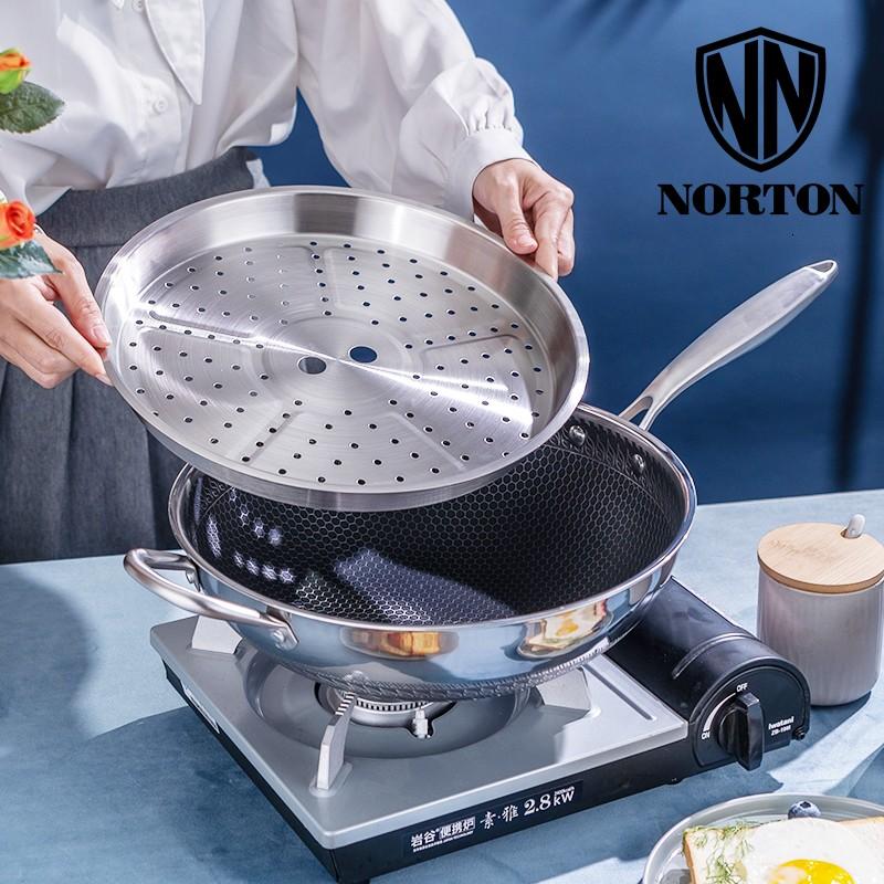 诺顿NORTON奥斯特全钢炒锅32cm 1JAST032高清大图