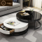 欧德里 现代简约创意茶台黑白圆形北欧大小户型茶几桌子客厅家具