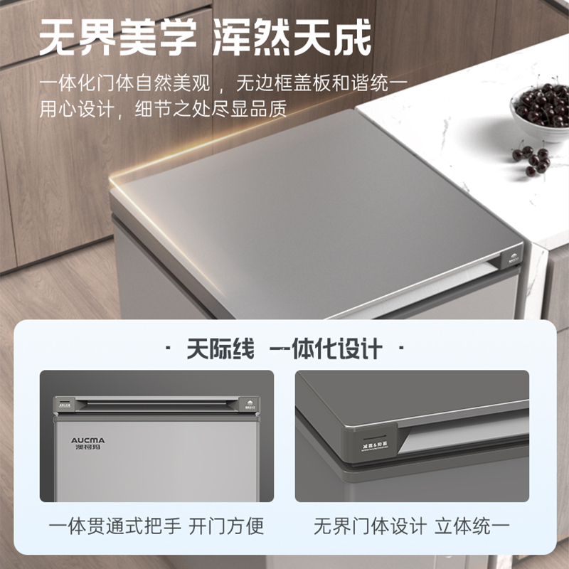 澳柯玛(AUCMA) 100升家用卧式冷柜冰柜小冰箱 阻霜减霜 合金内胆 无界天际线 BC/BD-100HSNE