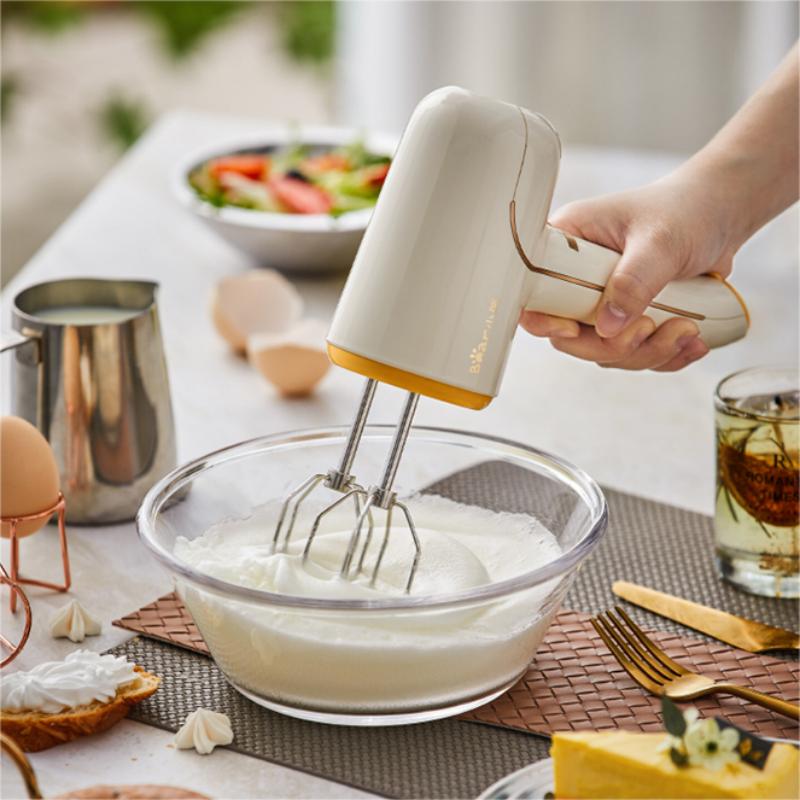小熊(bear)打蛋器电动家用充电式迷你打奶油机搅拌器烘焙奶盖打发器手持 DDQ-D01J1 颜值至上 奶酪白 / 台