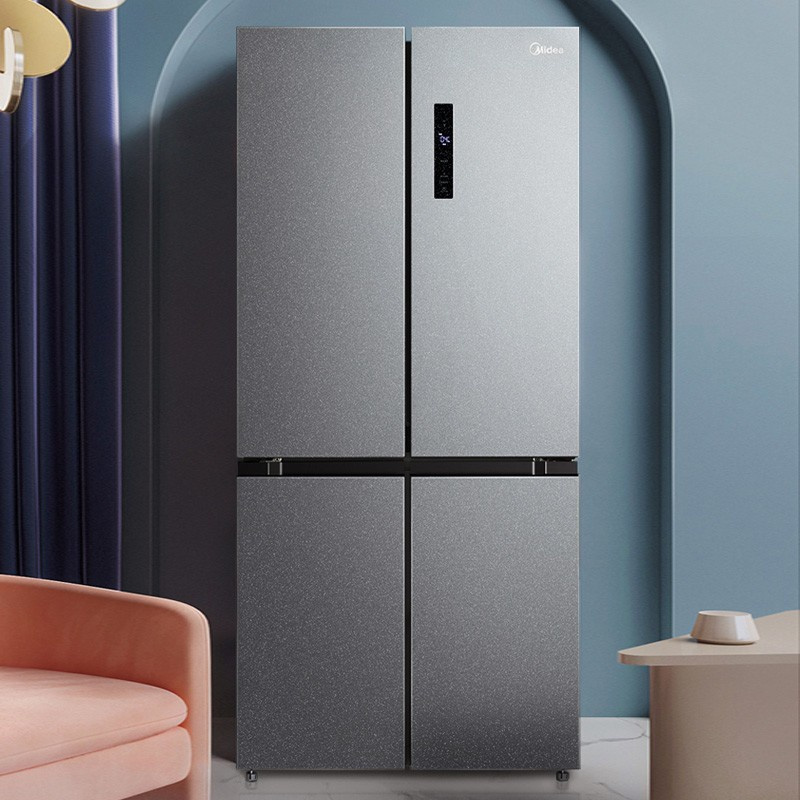 美的523l十字对开双开四门大容量风冷无霜超薄嵌入式一级家用冰箱榭湖