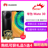 华为 HUAWEI Mate 30 6GB+128GB 亮黑色 移动联通电信4G全网通 麒麟990 IP53防水防尘 磁悬浮发声技术 4800万超感光徕卡三摄 双卡双待新旗舰手机
