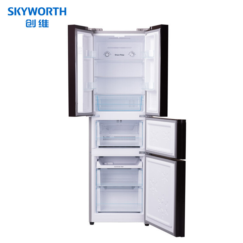 创维(Skyworth)272升法式风冷冰箱 BCD-272WGY醇雅金家用冰箱无霜除霜 四门分区控温保鲜