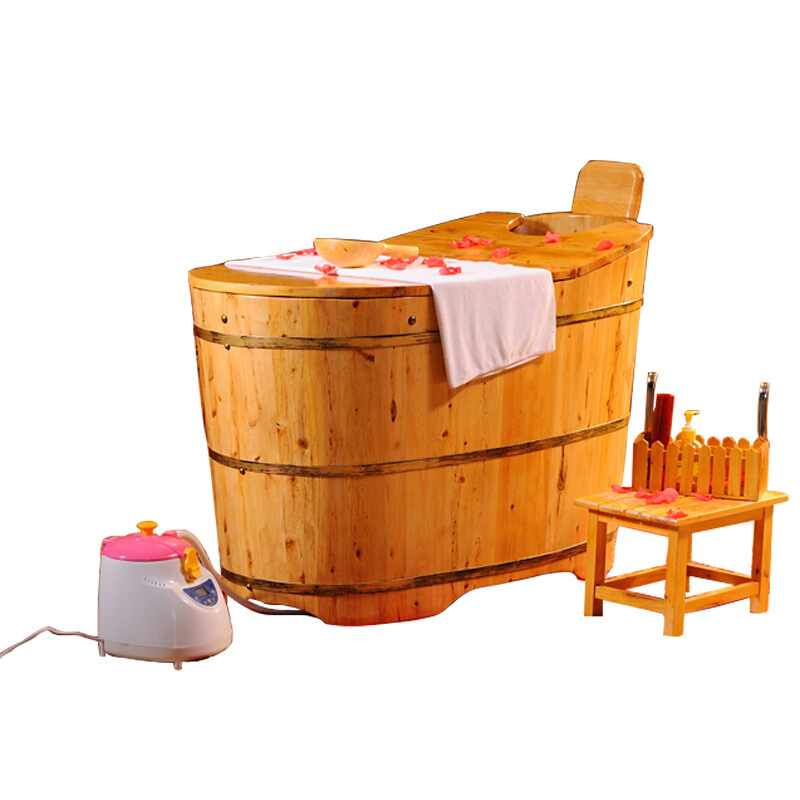 香柏木熏蒸泡澡木桶药浴木桶蒸汽桑拿泡澡桶带盖波迷娜bomina