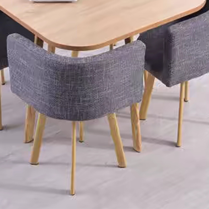 中豫鑫泽ZYXZ4100951 简约接待桌椅洽谈桌椅 一桌四椅 方桌灰色布椅高清大图