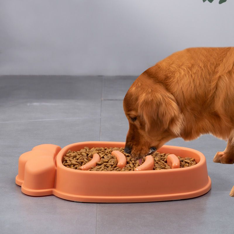萝卜慢食碗蓝色 狗碗防打翻狗狗慢食盆大号饭碗狗盆大型犬缓食盆狗饭盆宠物慢食碗