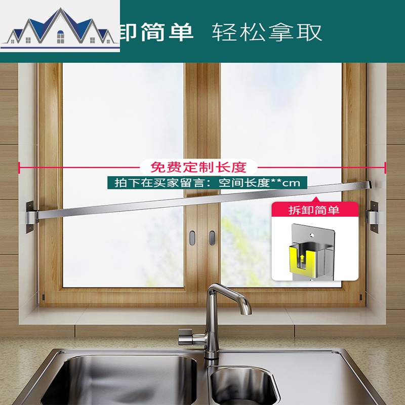 免打孔厨房置物架壁挂水沥水挂架碗碟架304不锈钢窗户窗台收纳 三维工匠高清大图