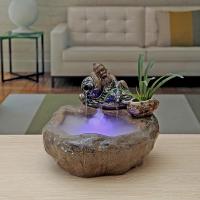 陶瓷喷泉流水水景客厅家居装饰品桌面摆件创意风水招财鱼缸加湿器y