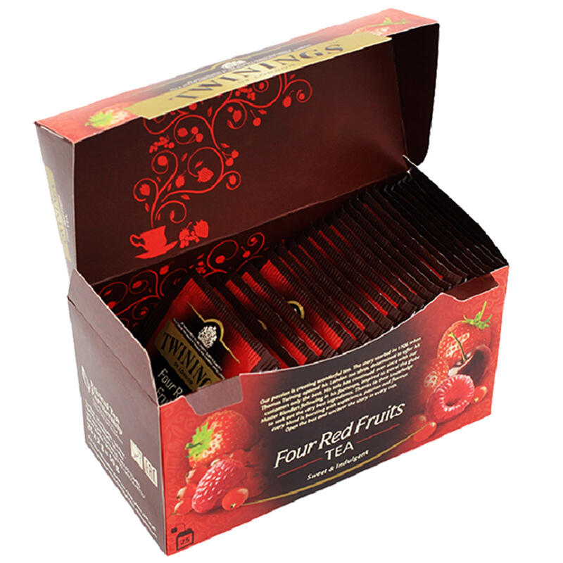 英国川宁(TWININGS) 四红果果香红茶 进口茶叶袋泡茶包 25包*2g