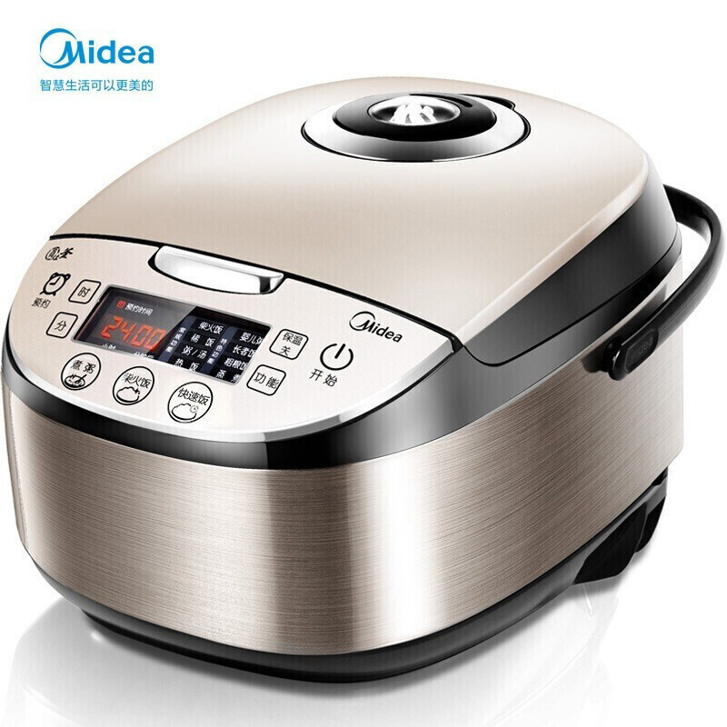 美的(Midea) 电饭煲电饭锅4升智能预约气动涡轮防溢金属机身圆灶釜内胆家用(3-6人)一键柴火饭 [4L容量]多功能