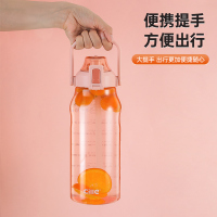 希乐大容量水杯女生高颜值tritan吸管杯子便携夏季塑料运动大水壶2.0L XL-2219