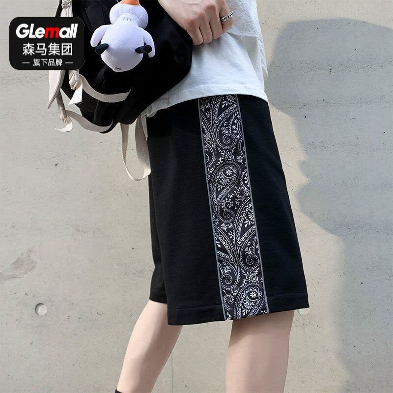森马集团旗下GLEMALL中国风裤子韩版潮流五分短裤国潮宽松直筒夏图片