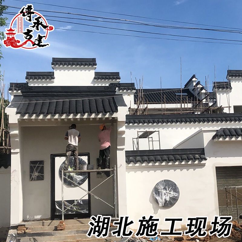 传承古建青瓦仿古瓦徽派建筑屋顶阴阳瓦黑灰滴水花边板瓦筒瓦跑兽 徽式青瓦/平方 详询客服