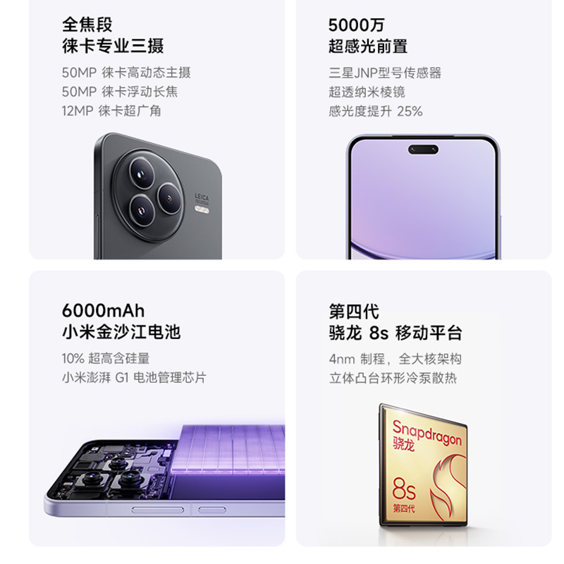 [全新]小米 Civi 5 Pro 16GB+512GB 黑色 第四代骁龙8s性能芯 双卡5G 拍照游戏AI智能手机 Civi5