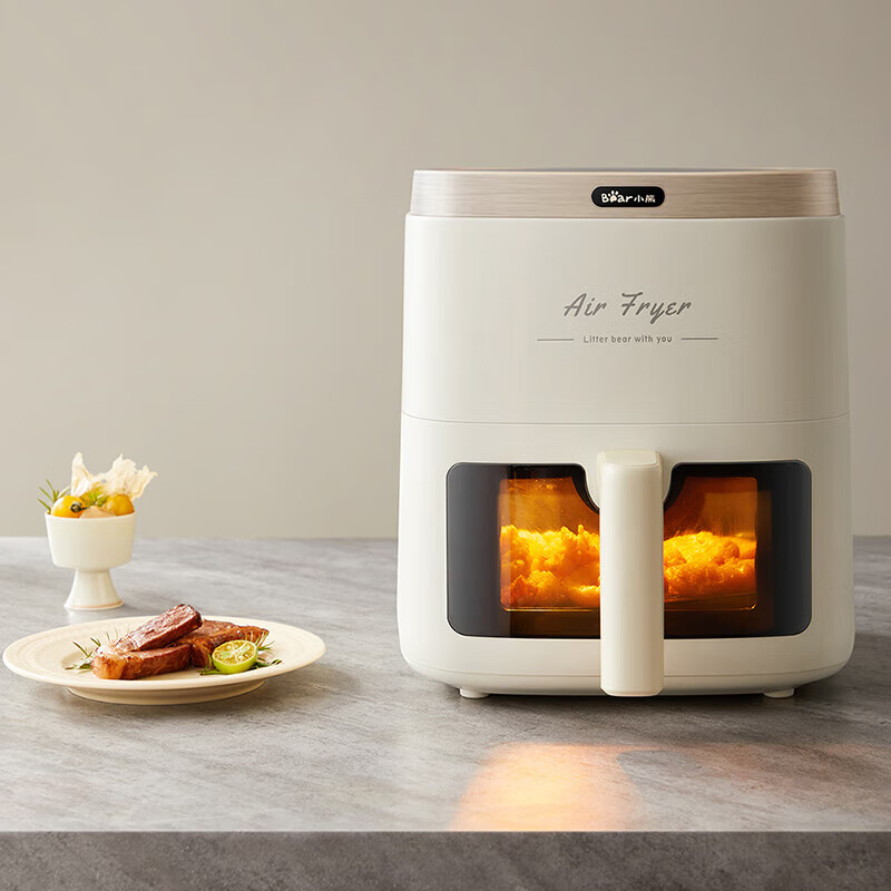 小熊(Bear)空气炸锅可视智能触控多功能一体机QZG-N20L5【双加热免翻面】5L