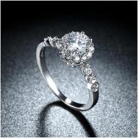 R839-CCouple Love Gold Rings铂金订婚戒指男女钻石情侣简约日韩送女朋友七夕情人节礼物