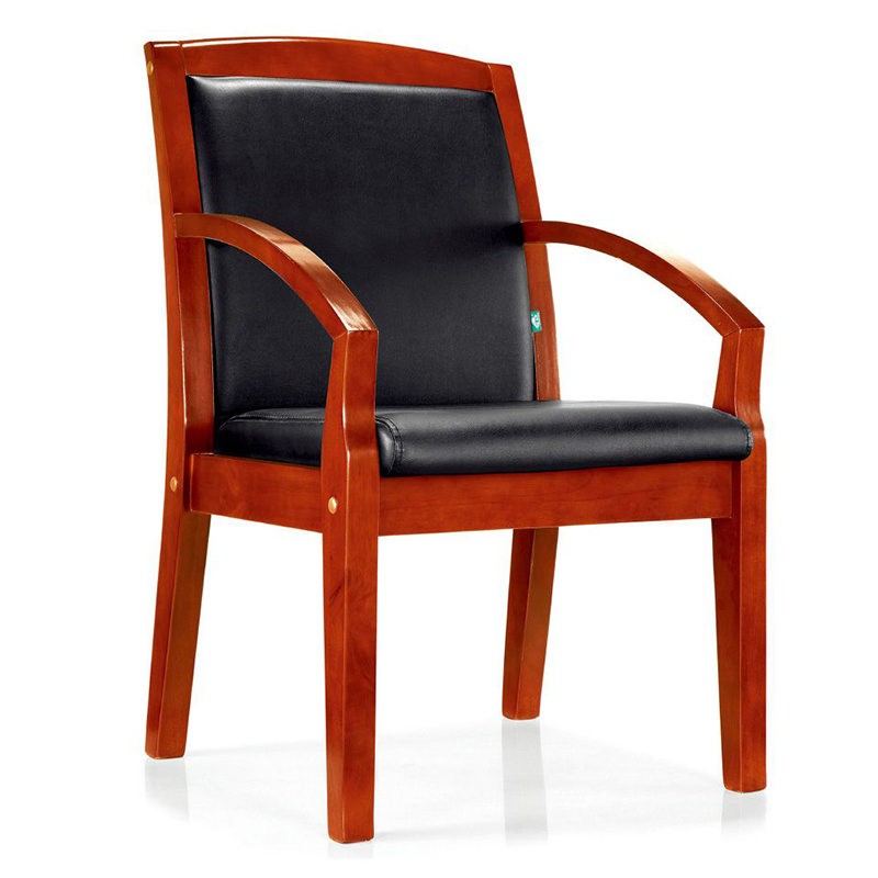 94027 会议椅实木油漆办公椅电脑椅斜扶手写字椅