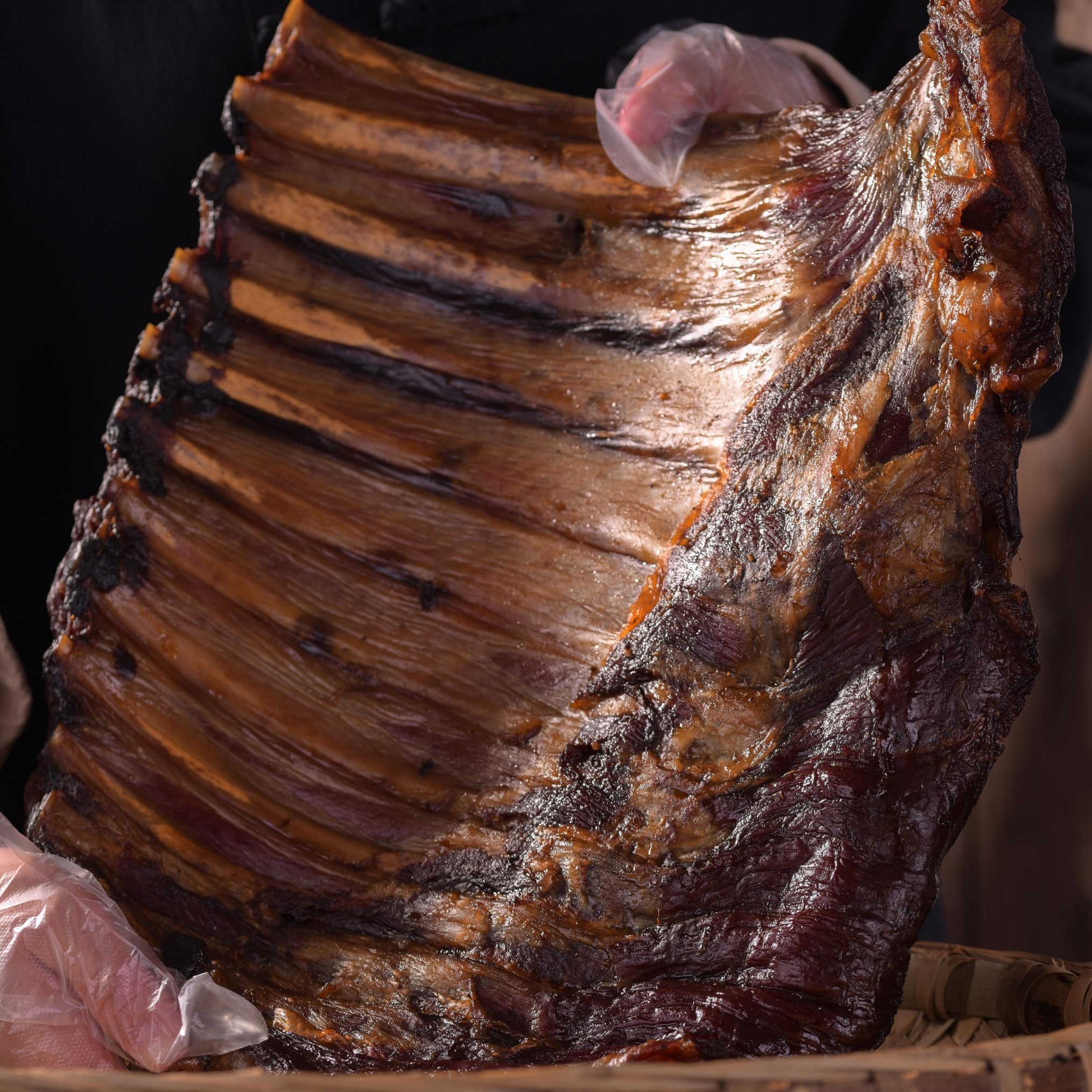 [五个农民]贵州腊排骨500g 贵州特产烟熏腊肉排骨年货腊味